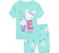 Little Hand Kleine Mädchen Pyjamas Kleinkind Sommer Bunny Sleepwear Plj 2 Stück Kinder Kurze Ärmel Crew Neck Jammies 104
