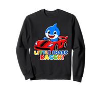 Little Shark Racer Kinder niedliches Hai-Rennwagen-Design für Jungen Sweatshirt