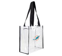 Littlearth Unisex-Erwachsene NFL Miami Dolphins Clear Square Stadium Tote Transparent 11,5"" x 5,5"" x 11,5"" (301311-DOLP)