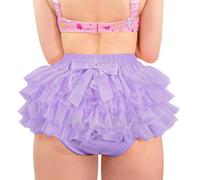 LittleForBig Frauen Damen Weiche Mesh Unterwäsche Bequeme Hipster Slip Ballerina Tutu Rock Höschen Lila XL