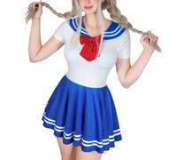 LittleForBig Frauen Seidiger Overall Magisches Mädchen Seidenweiches Minikleid Rock Blau XS