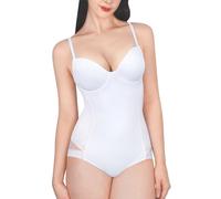 LittleForBig Shapewear für Frauen Tummy Control Full Body Shaper Elastizität Slimmer Weiß Tüll Shapewear Nahtlose Camisole Bodysuits Weiß XL
