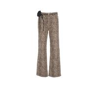 LIU JO - Brown Animal Print Wide-Leg Trousers With Drawstri - Größe 27 - pink