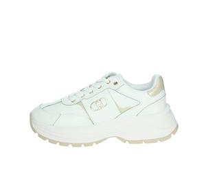 LIU.JO Chunky Sneaker für Damen, dicke Sohle, Weiß und Gold, Plateau-Stil, weiß, 40 EU