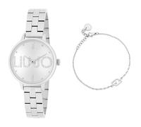 Liu Jo Couple Plus Damen Armbanduhr mit Gehäuse und Armband aus Edelstahl, Zifferblattfarbe: Silber, Gehäusedurchmesser: 32 mm, TLJ2036
