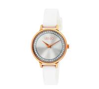 Liu Jo Damen-Armbanduhr, sportlich, Quarz, Gummi, Modell Casual Shine TLJ2578, mit Kristallen im Zifferblatt, Weiß, Modern