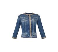 Liu Jo Damen Kate Jeansjacke, Blau (Den.Blue Symbol wash 77556), 40 (Herstellergröße: 46)