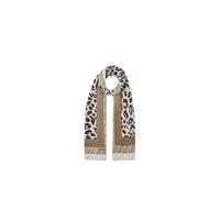 Liu Jo Damen-Schal mit Leoparden-Tierdruck, 100% Modal, Naturbraun und Beige, 90 x 180 cm, lässiger Stil, Modell 2A6041 T4286