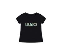 Liu Jo Damen T-Shirt Kurzarm Baumwolle VA6169JS003, Schwarz , X-Small