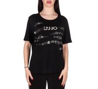 Liu Jo - Damen T-Shirt mit Strass - Logo Shirt mit Print - Kurzarm Shirt - - M