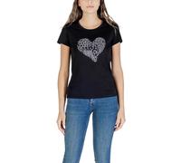 Liu Jo Damen T-Shirt Schwarz Druck Herbst Winter 488275 - Größe: XS