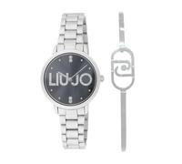Liu Jo - Elegante Damenuhr mit Quarzuhrwerk aus Stahl - Modell Couple Essence TLJ2513 - Uhr mit Kristallen im Zifferblatt und Armband aus Stahl, silber / schwarz, Modern