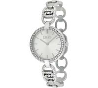 Liu Jo Identity Glare TLJ2349 Damen-Armbanduhr, Stahl, Armband mit Kristallbesatz, silber / schwarz, Modern