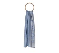 Liu Jo Jeans Stola Fransen Jacquard mit Pink Berry Logo, Bonnet Blue - 73936, Einheitsgröße