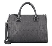 LIU JO Handtasche mit geprägtem Logo, Kunstleder, Grau Metallic, verstellbarer Riemen