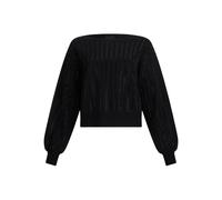LIU JO - Relaxed Fit Black Sweater With Voluminous Sleeves - Größe L - schwarz