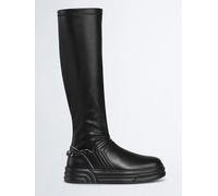 Liu Jo Cleo 19 Damenstiefel mit Obermaterial aus feinem Stoff, Kette auf der Rückseite, Farbe Black, Schwarz , 38 EU