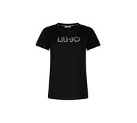LIU JO SPORT T-Shirt mit Rundhalsausschnitt und Ziersteinbesatz in Black, Größe XL