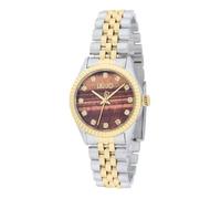 LIU Jo Tiny Damen-Armbanduhr Only Time Brown Background TLJ2314 Two-Tone Stahl mit Kristallen