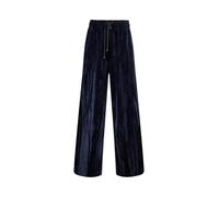 LIU JO - Velvet Navy Blue Wide-Leg Trousers With Elastic Wa - Größe 44 - schwarz