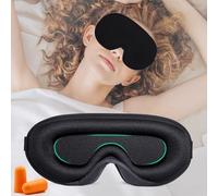 liuchanghe 3D Schlafmaske für Seitenschläfer, 100% Lichtblockierende Augenmaske für Männer und Frauen, Schlafbrille mit Verstellbarem Gummiband & Ohrstöpseln, Reisen, Büro, Yoga