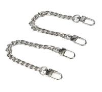 LIUHLFSR 2 Stück Geldbörse Verlängerungskette DIY Kette Zubehör for Schulter Umhängetasche Sling Handtasche Kupplung Für DIY-Taschen(Silver,2pcs-20cm)