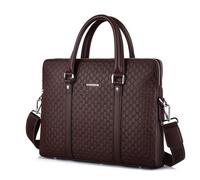 LIUHLFSR Herren Umhängetaschen Doppellagige Leder Business Aktentasche Tasche 14.1 Laptop Handtaschen Reisetaschen Für Büro und Geschäftsreisen(Brown)