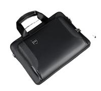 LIUHLFSR Stoßfeste Messenger-Laptoptasche 13,3,14,15,6,17. Zoll, Aktentasche Mann Dame Schultertasche for Notebook-Computer Für Büro und Geschäftsreisen(Thin Black,For 13-14 inch)
