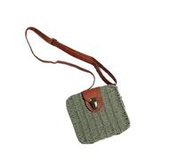 LIUHLFSR Stroh-Umhängetasche for Damen, kleine Strick-Sommergeldbörse und Handtasche, quadratische Strandtaschen for den Urlaub Für Die Reise Zum Strand Im Urlaub(Green)