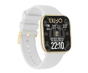 LiuJo Voice Damen Smartwatch aus Aluminium und Edelstahl in der Farbe Gold, Wasserdichtigkeit: IP68, Gehäusemaße: 42mm x 37mm x 13mm, SWLJ053