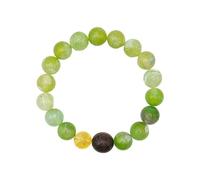 Liumarvexia 10mm Grün Fluorit Sandalholz Perlen Armband, Natürliches Material Perlen Armbänder Stretch Armband Schmuck mit Geschenkbox für Frauen Frau Freundinnen