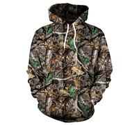 LiuPinp Pullover Herren 3D-Druck Tierlandschaft Einzigartiges Kreatives Muster Herren Hoodie Frühling Urlaub Lässiges Paar Sweatshirt E-Grey L