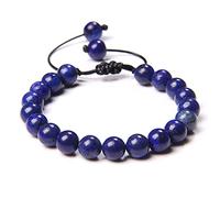 LIUQIANYU Chakra Armband,Handgemachtes Geflochtenes Armband Männer Frauen Chakra Natürlicher Lapislazuli Tigerauge Steinperlen Armband Einstellbar Yoga Energie Schmuck,Lapislazuli