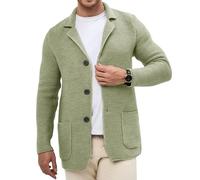 LIUYUYOUGO Anzüge Für Herren Lässiger Herren Strickblazer Anzugjacke Leichtes Stretchmaterial Schmal Geschnittener Sportblazer Eleganter Grob Gestrickter Cardigan Herbst Business Strickjacke Ober