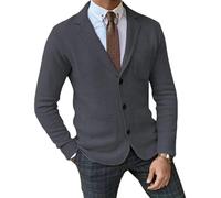 LIUYUYOUGO Anzug Herren,Herren Blazer Smart Casual Slim Fit Strickblazer Elegante Einreihige Strickjacke Strickjacke Einfarbig Langarm Sportmantel Business Anzugjacken Oberteile Mit Taschen Dunkelgr