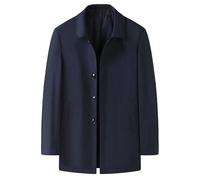 LIUYUYOUGO Bomberjacke für Herren leichte Jacke lässig kurzer Trenchcoat Umlegekragen winddichter Übermantel Übergröße Jacke für Herren Frühling/Herbst Windjacke mit Taschen Blau L