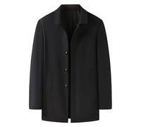 LIUYUYOUGO Bomberjacke für Herren leichte Jacke lässig kurzer Trenchcoat Umlegekragen winddichter Übermantel Übergröße Jacke für Herren Frühling/Herbst Windjacke mit Taschen Schwarz