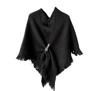 LIUYUYOUGO Cape Damen Dreieckstuch Für Damen Warmer Winterschal Mittelalterlicher Vintage Strickschal Kuscheliger Wickelschal Fransenponcho Unregelmäßiges Grob Gestricktes Halstuch Als Muttertags