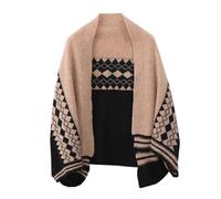 LIUYUYOUGO Cape Damen Pashmina Schals Und Wickel Aus Wolle Für Damen Offene Vorderseite Strickjacke Pullover Argyle Karo Poncho Strickschal Mit Ärmeln Elegant Weich Warm Kaschmir Cape Modischer Sh