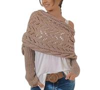 LIUYUYOUGO Cape Damen,Warmer Strickschal Mit Ärmeln Für Damen Multifunktionaler Zopfmuster Schal Wickeltuch Weicher Gemütlicher Poncho Umhang Für Herbst Und Winter Stilvoller Halsschal Damen Sto
