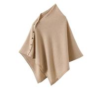 LIUYUYOUGO Cape Damen,Wollschals Und -Wickel Für Damen Ärmelloser Pullover Gestrickter Poncho Mit Knöpfen Eleganter Weicher Warmer Kaschmirschal Herbst-Winter-Strickcape-Pullover Als Festivalgesc
