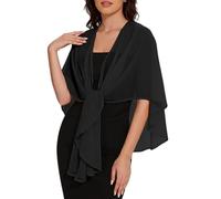 LIUYUYOUGO Cardigan Damen Chiffon Schulterjacke Stola Und Überwurf Oversize Cape Leichter Transparenter Überwurf Poncho Damen Cardigan Für Sommerhochzeiten Abendveranstaltungen Braut Brautjungfer