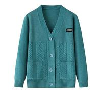 LIUYUYOUGO Cardigan Damen Elegant,Strickjacke Für Ältere Und Mittlere Altersgruppen Langärmelig Aran Strickjacke Mit Zopfmuster Eleganter Pullovermantel Für Omas Blumenstickerei Tasche Strickjac