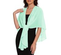 LIUYUYOUGO Damen Strickjacke Chiffon Schulterjacke Stola Und Überwurf Oversize Cape Leichter Transparenter Überwurf Poncho Damen Cardigan Für Sommerhochzeiten Abendveranstaltungen Braut Brautjung