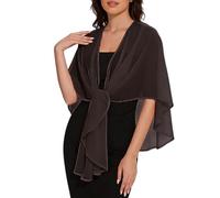 LIUYUYOUGO Damen Strickjacke Chiffon Schulterjäckchen Stola Und Überwurf Oversize Cape Leichter Transparenter Überwurf Poncho Damen Cardigan Für Sommerhochzeiten Abendveranstaltungen Braut Braut