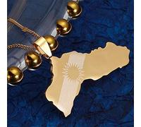LIUYUYOUGO Halsketten Für Frauen, Goldene Kurdistan Karte Anhänger Damen Karte Elegante Vintage Halsketten Ägypten Schmuck Halskette Zum Jubiläum Weihnachtsgeburtstagsfeier Geschenke, 50Cm