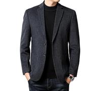 LIUYUYOUGO Herren Sakko Herren Blazer Aus Wolle Gekerbtes Revers Zwei Knöpfe Hahnentrittmuster Kariert Anzugjacke Business Casual Tweed Sportmantel Elegante Hochzeitsparty Formelle Dinnerjacken Ant