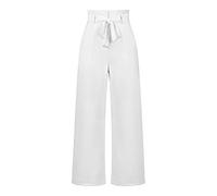 Palazzo Hose Damen, Maßgeschneiderte Freizeithose Mit Weiten Beinen Hose Modische Feste Schleife Mit Elastischer Hoher Taille Palazzo-Hose Elegante Lässige Bürohose Hose Mit Geradem Bein Untertei