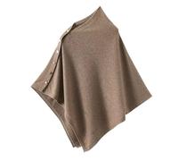 LIUYUYOUGO Poncho Damen,Wollschals Und -Wickel Für Damen Ärmelloser Pullover Gestrickter Poncho Mit Knöpfen Eleganter Weicher Warmer Kaschmirschal Herbst-/Winter-Strickcape Pullover Als Festivalg