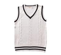 LIUYUYOUGO Pullunder Damen Ärmellos Ärmellose Pullover Für Damen Einheitlicher Zopfmusterpullover Westen Pullover Baumwollstrickoberteile Klassische Strickpullover Mit Streifen Herren/Damen Stric